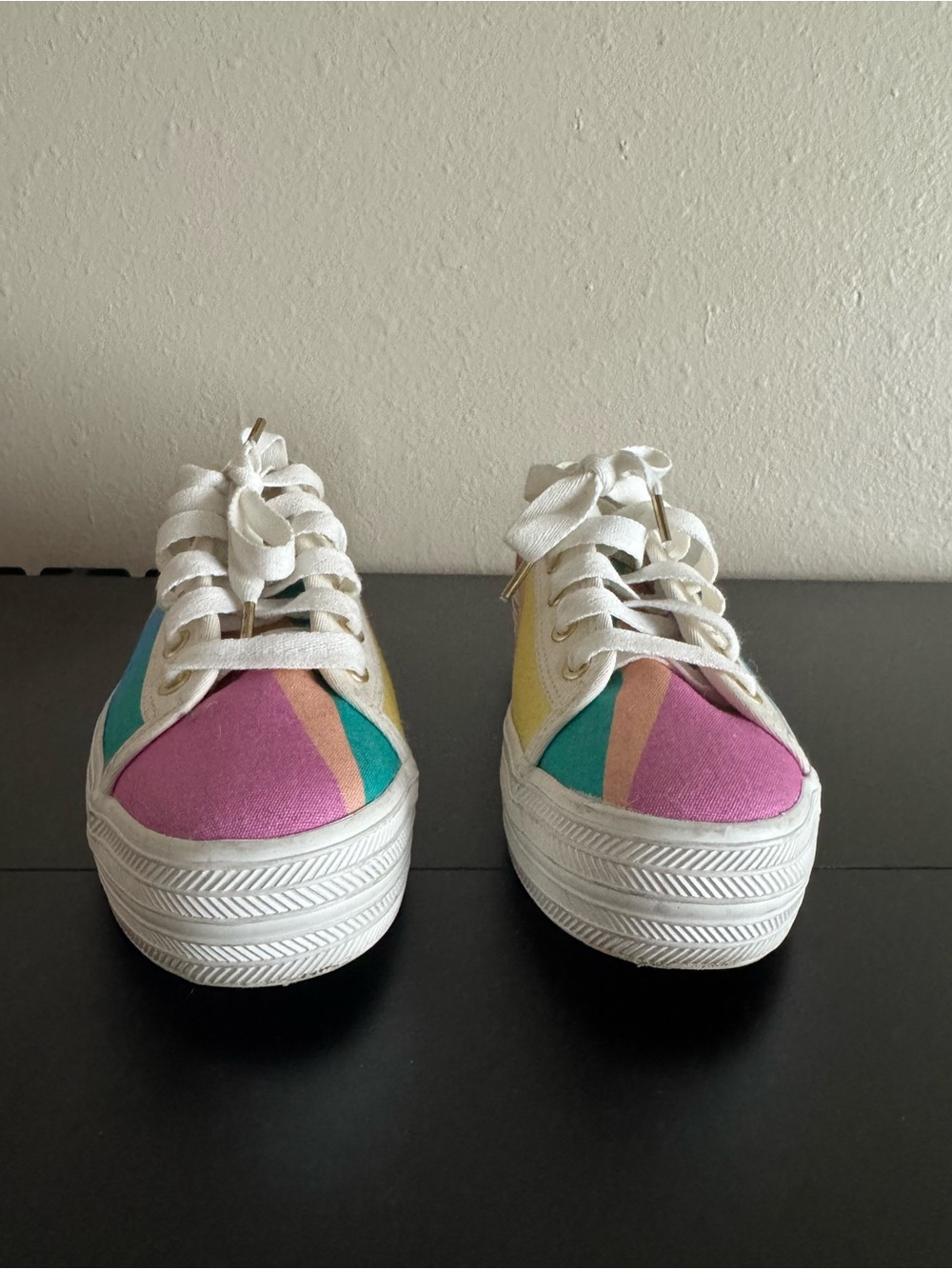Keds x Kate Spades Platform Rainbow Stripe Canvas Sneaker - White/Multi - Picture 5 of 7